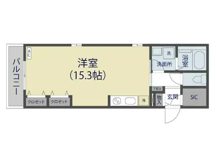 SERENA II(ワンルーム/1階)の間取り写真