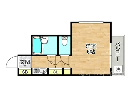 パレス新森(ワンルーム/2階)の間取り写真