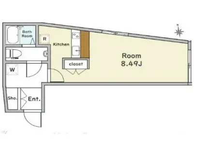 ZESTY江戸川橋(ワンルーム/4階)の間取り写真