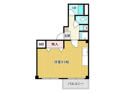 サンローズ平和(1K/1階)の間取り写真