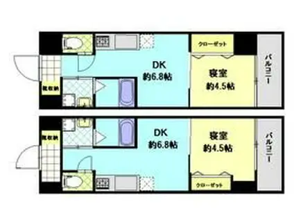 リデアル別府(1DK/7階)の間取り写真