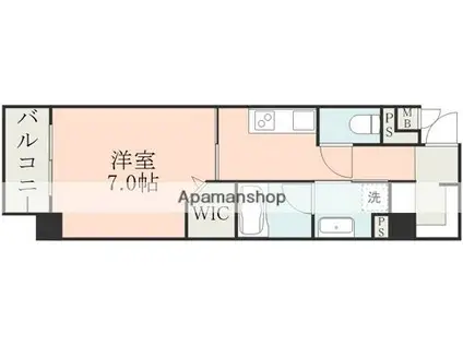 ラ・シック神水II(1K/1階)の間取り写真