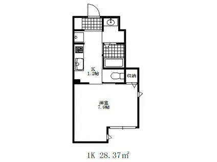 タボロザカミサワ(1K/1階)の間取り写真