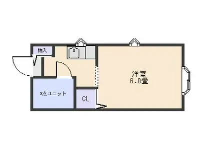 パークハイツ(ワンルーム/2階)の間取り写真