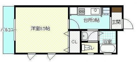 J.FEEL船塚(1K/1階)の間取り写真