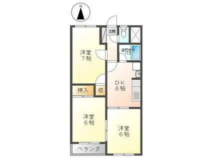 メゾン・ド・ファミール(3DK/3階)の間取り写真