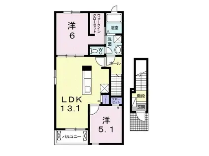 セリーン A(2LDK/2階)の間取り写真