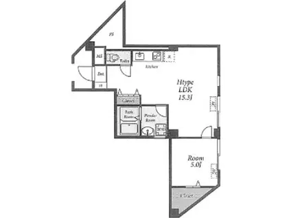 レジデンス宮前平(1LDK/1階)の間取り写真