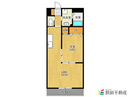 アドバンス・ピアIII(1LDK/1階)の間取り写真