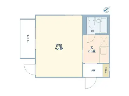 楓タウンハウス(1K/4階)の間取り写真