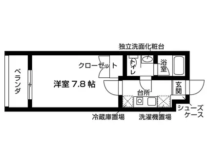 アカデミア市川(1K/3階)の間取り写真