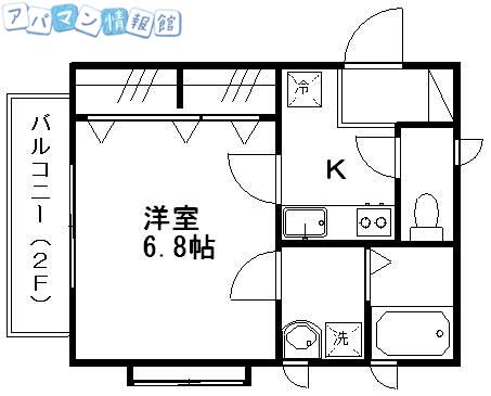 フレックスRA・NA(1K/1階)の間取り写真