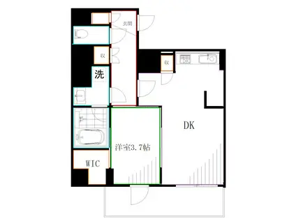 PREMIUM CUBE 西荻窪MO(1DK/6階)の間取り写真