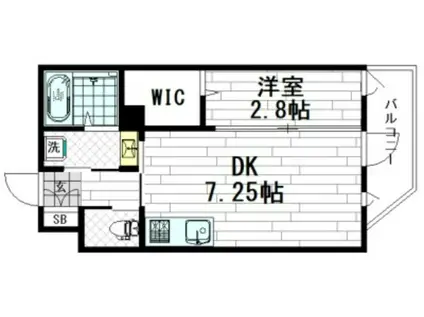 AVANTE勝山南(1DK/2階)の間取り写真
