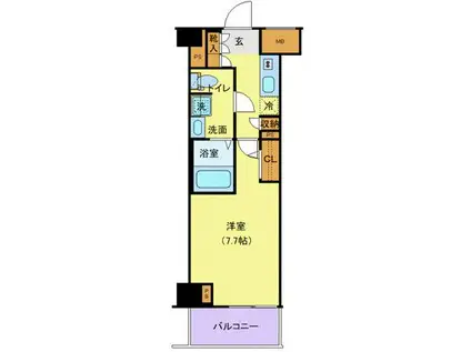 メイクスデザイン府中(1K/2階)の間取り写真