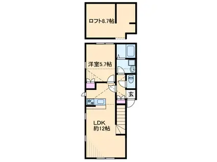 大倉山2丁目プロジェクト(1LDK/2階)の間取り写真