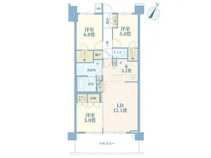 プロミライズ青葉台Cブロック(3LDK/4階)の間取り写真