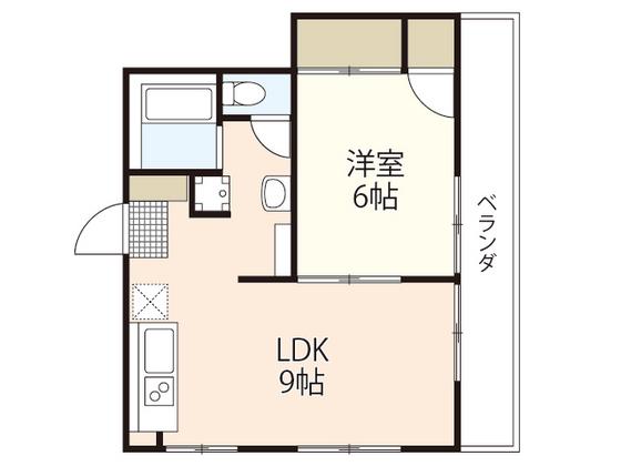 中瀬ビル(1LDK/2階)の間取り写真
