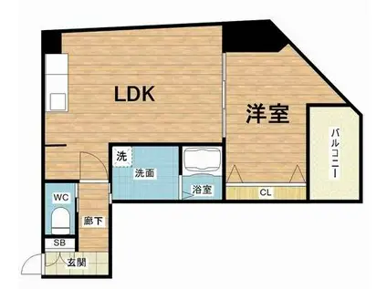 コスモ釣鐘町(1LDK/2階)の間取り写真