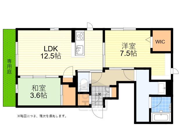 LA MAISON ROSE(2LDK/1階)の間取り写真