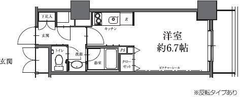 HF駒沢公園レジデンスTOWER(ワンルーム/2階)の間取り写真