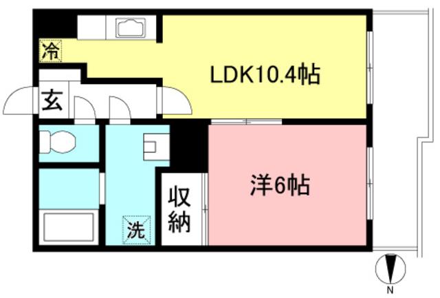 ハイツイケダ(1LDK/2階)の間取り写真