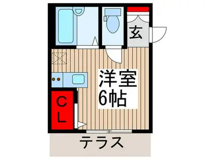 埼玉新都市交通伊奈線 東宮原駅 徒歩3分 2階建 築10年(ワンルーム/1階)の間取り写真