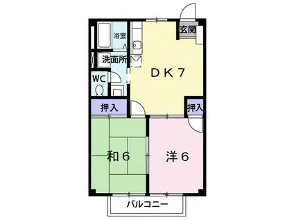 ハイツノア(2DK/2階)の間取り写真