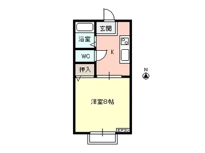 フローラル ルピナス(1K/2階)の間取り写真