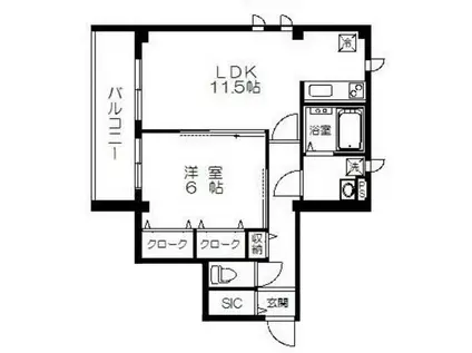 HARU FUNABORI(1LDK/2階)の間取り写真