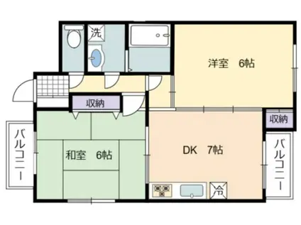 第二沖ビル(2DK/4階)の間取り写真