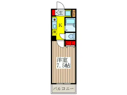 BLUE SKY(1K/2階)の間取り写真