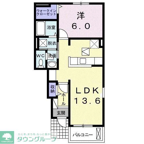 ラフレシール K(1LDK/1階)の間取り写真