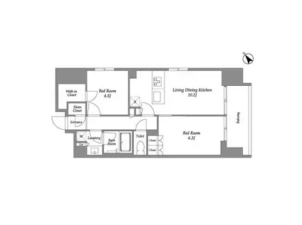 シーズンフラッツ大森西(2LDK/15階)の間取り写真