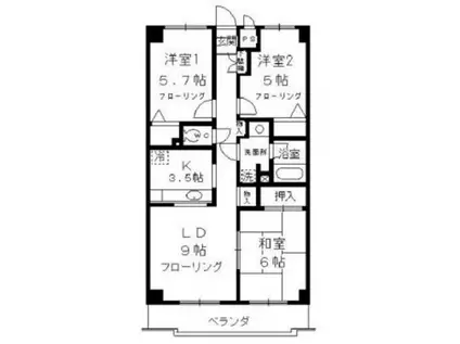 チェリーコート武蔵小金井(3LDK/4階)の間取り写真