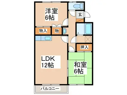グリーンパレス上原II(2LDK/1階)の間取り写真