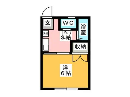 エストゥーディオ辻堂(1K/1階)の間取り写真
