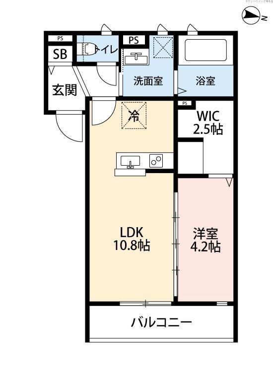 サンパーク大濠(1LDK/3階)の間取り写真