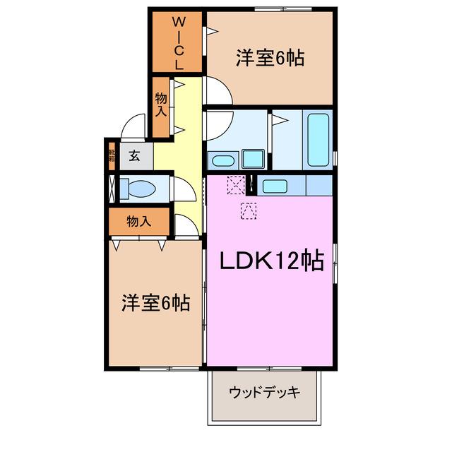 ラドリージョピソA・B(2LDK/1階)の間取り写真