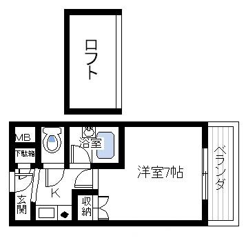 エクシブIDE(1K/3階)の間取り写真