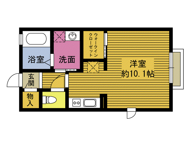 テラフル市浜ABC(ワンルーム/1階)の間取り写真