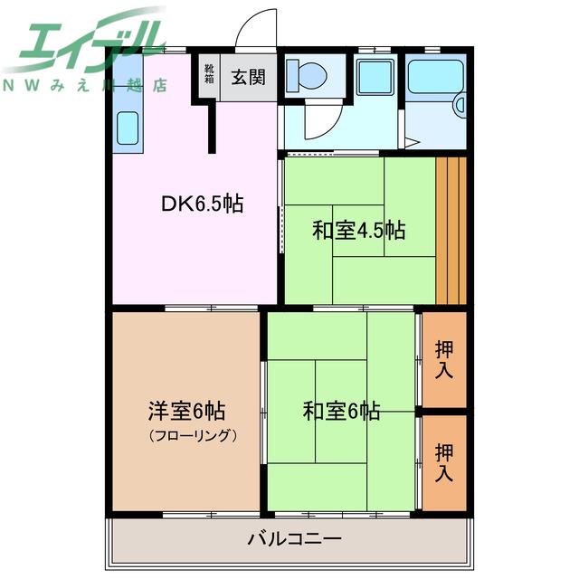 城東ハイツI(3DK/2階)の間取り写真