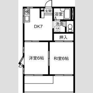 フォレスト林島(2DK/2階)の間取り写真