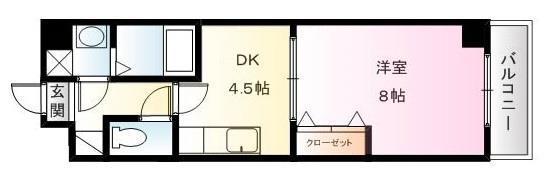 CAMPUS VILLAGEII(1DK/1階)の間取り写真