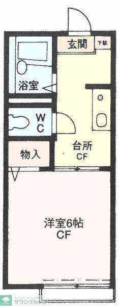 ジュネスハイム(1K/1階)の間取り写真