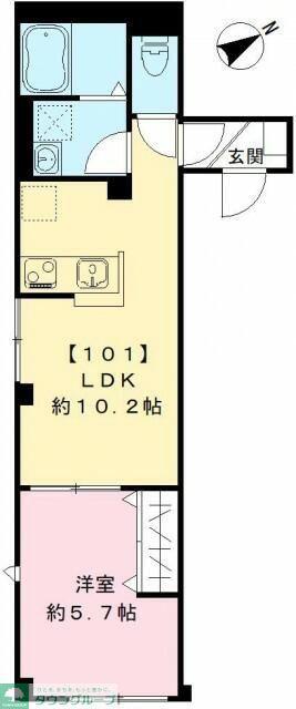 SOLANA世田谷 ソラーナセタガヤ(1LDK/1階)の間取り写真