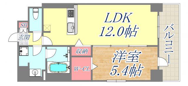 シェリール六甲道(1LDK/8階)の間取り写真