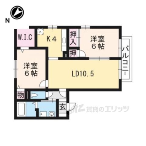 アンシャンテオオギ(2LDK/1階)の間取り写真
