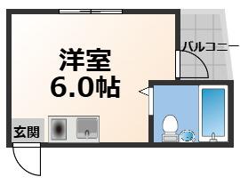 リバーヒル長瀬(ワンルーム/4階)の間取り写真