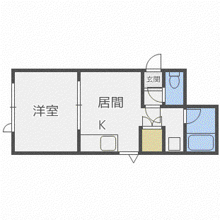 サンハウス(1DK/2階)の間取り写真